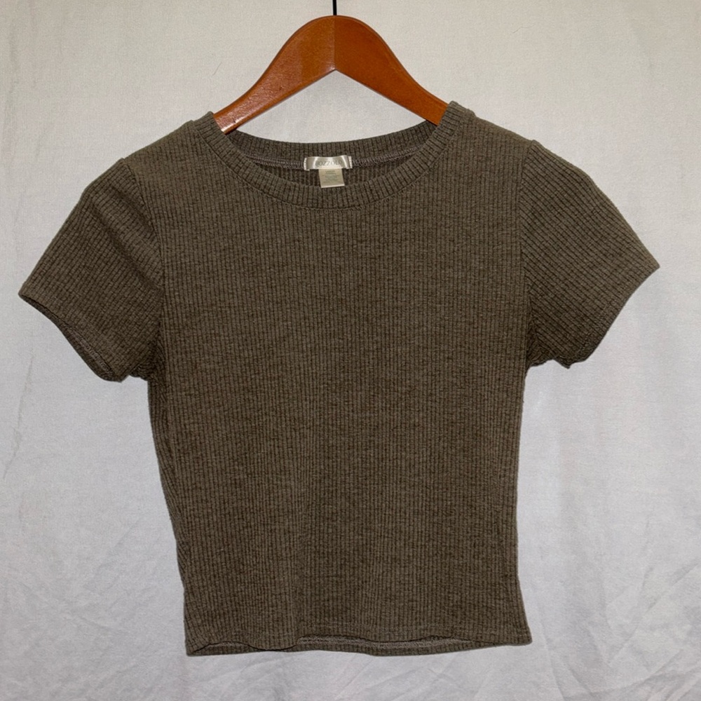 Olive Green Cropped Tee